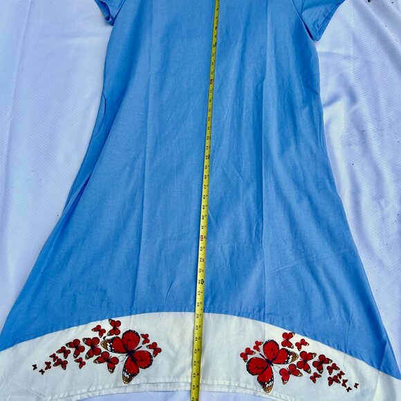 Butterflies in Blue Maxi Dress XL - Picture 2 of 5
